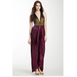 catherine malandrino chartres colorblock silk gown